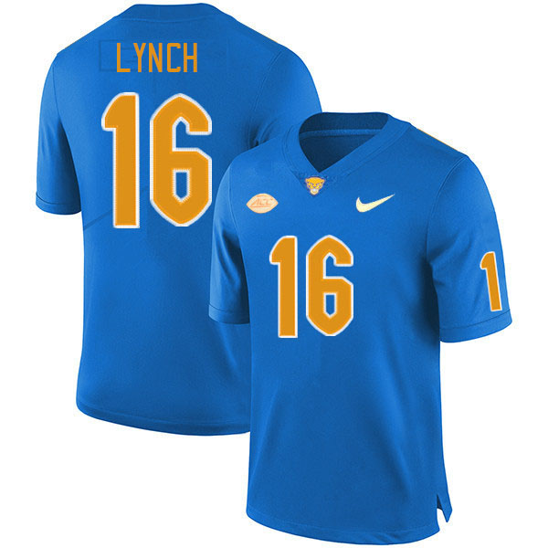 Men #16 David Lynch Pitt Panthers College Football Jerseys Stitched Sale-Royal